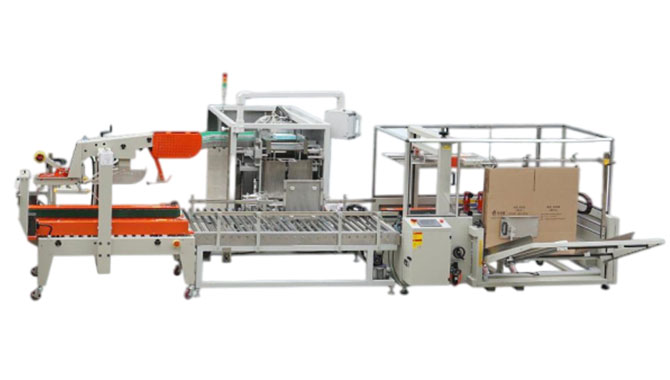 Fully automatic box opening, packing and sealing machine (carton type)