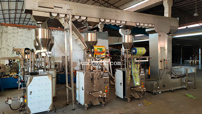 One conveyor belt divides 3 machines