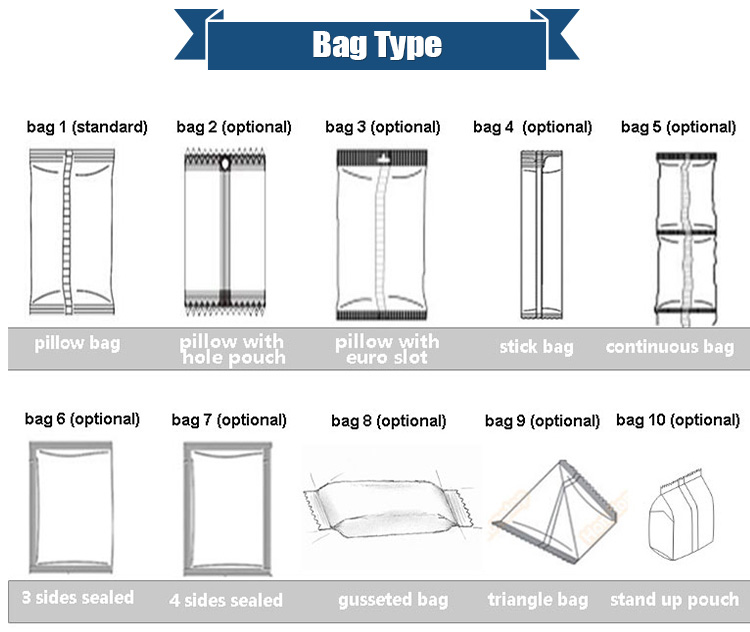 small VFFS packing machine bags