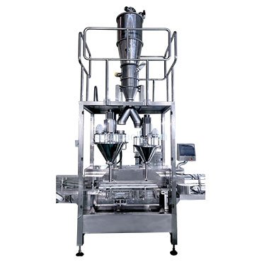 Linear double head screw filling machine